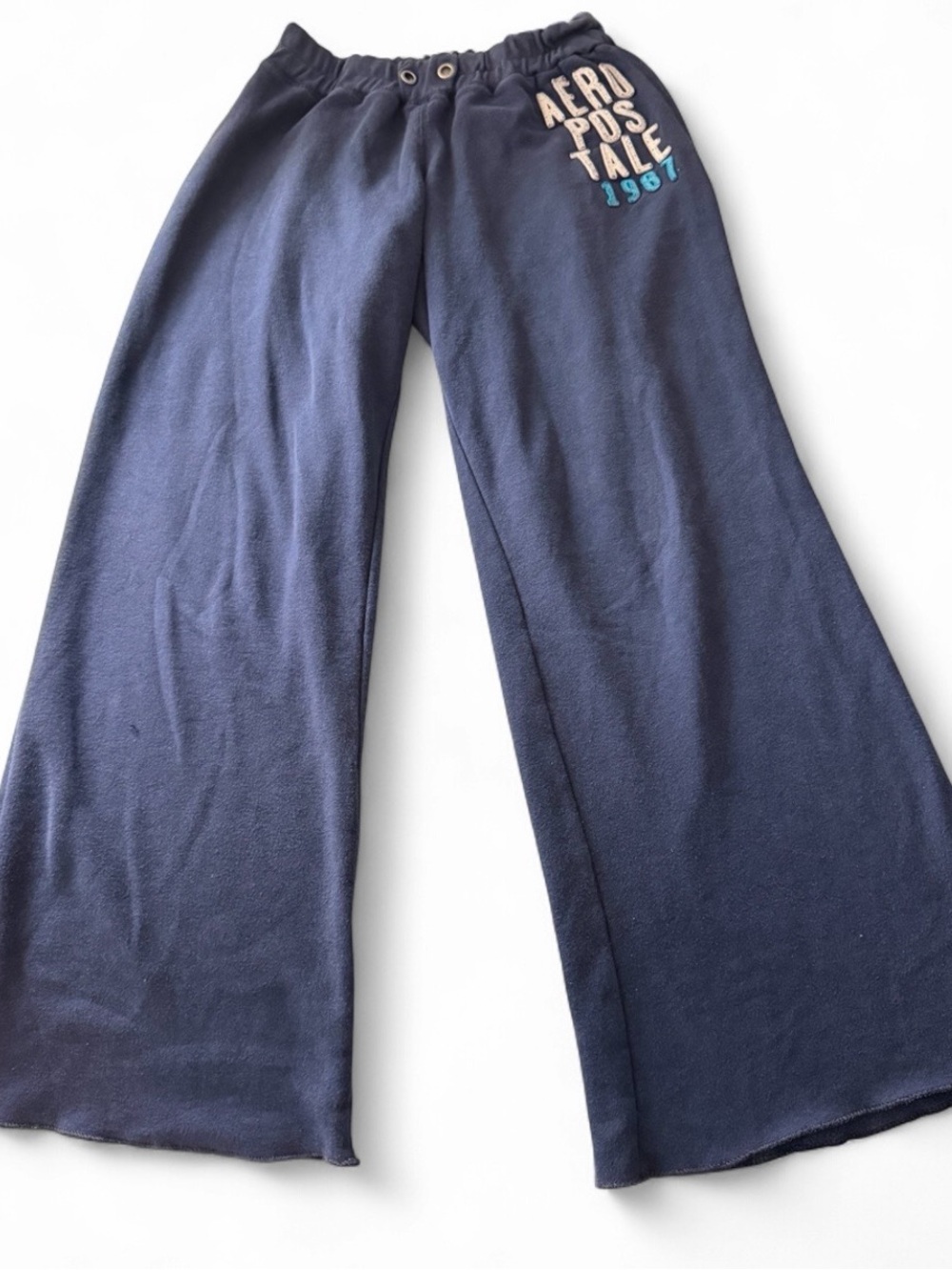 Vintage Y2K Aeropostale Navy Blue “Aeropostale 1987” Flared Sweatpants